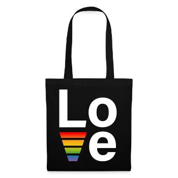 LGBT Regenbogen love Shirt white - Tote Bag - black - Front