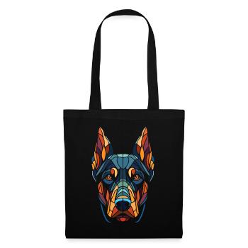 Doberman Dog Head Color Geometric Art - Tote Bag - black - Front