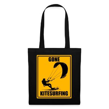 Gone Kitesurfing Vintage Kiteboarding Design Chemise - Sac en tissu - noir - Devant