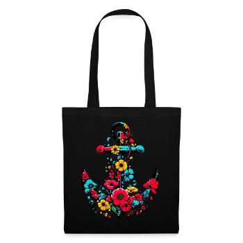 An Anchor with Flowers - Tote Bag - black - Front