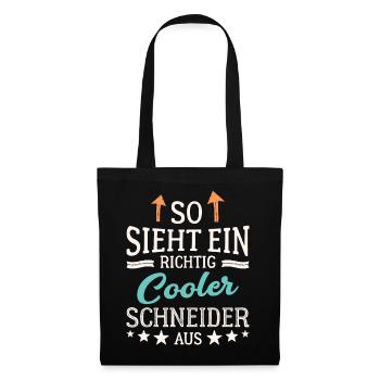 So sieht ein richtig cooler Schneider aus - Stoffbeutel - Schwarz - Vorne
