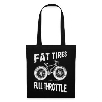Fat Bike , Fatbike, Dicke Reifen, Vollgas Design - Stoffbeutel - Schwarz - Vorne
