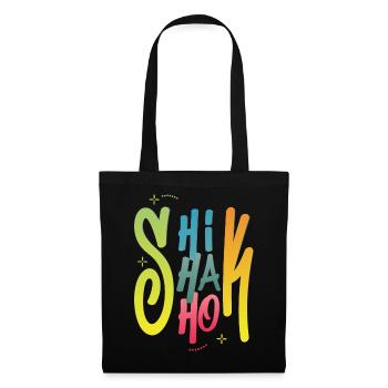 Shik Shak Shok bunte Buchstaben im Graffiti-Stil - Stoffbeutel - Schwarz - Vorne