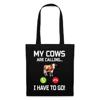 Vache Vaches - Sac en tissu - noir - Devant