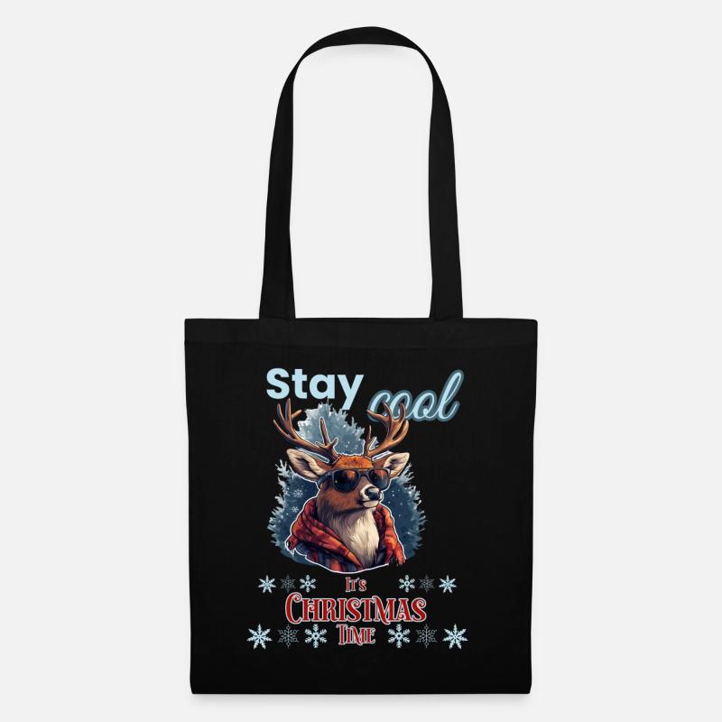 Stay Cool Rentier - Stoffbeutel - Schwarz