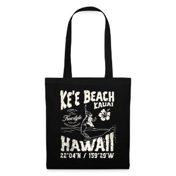 Aloha Surfbrett Hawaii Design - Stoffbeutel - Schwarz - Vorne