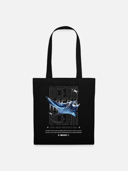 Ocean Manta Kostbarer Schatz - Stoffbeutel - Schwarz