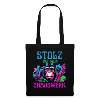 Fière de mon chaos – DIY Monkey - Sac en tissu - noir - Devant