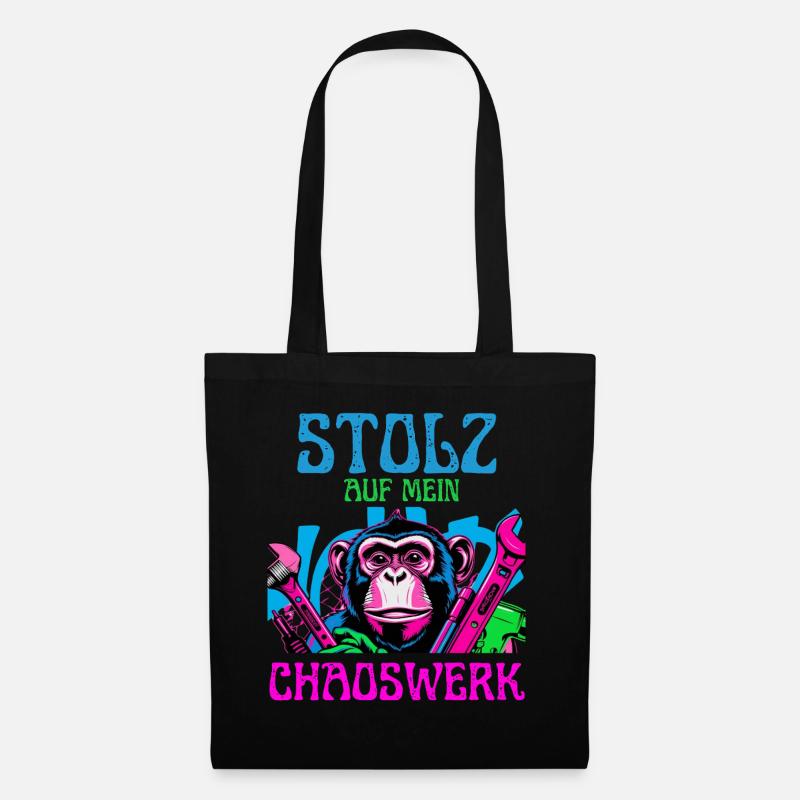 Fière de mon chaos – DIY Monkey - Sac en tissu - noir