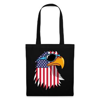 Eagle and American Flag - Tote Bag - black - Front
