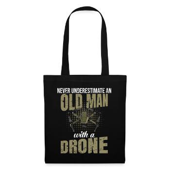Old Man with a Drone Drone Saying - Tote Bag - black - Front