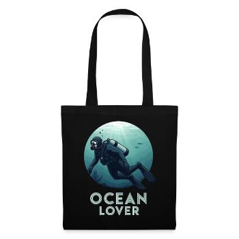 Taucher Ocean Lover Unterwasser für Taucherfreunde - Stoffbeutel - Schwarz - Vorne