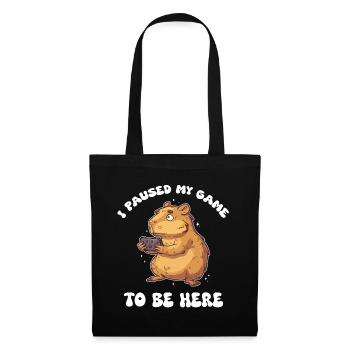 Capybara I paused my game to be here - Tote Bag - black - Front