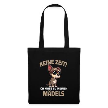 Chien Pas de Temps Filles Dire Chien Propriétaire Éleveur - Sac en tissu - noir - Devant