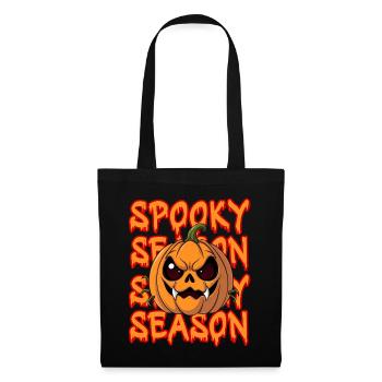 Halloween Citrouille Spooky Saison Citrouille Creepy - Sac en tissu - noir - Devant