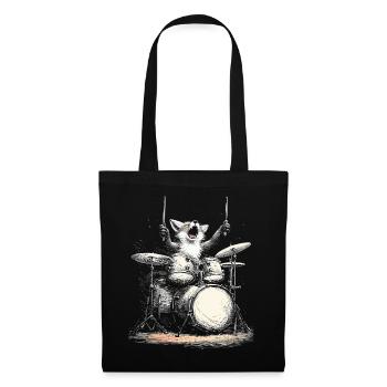 Fox Drums Drummer Music Rock Wildlife - Tote Bag - black - Front