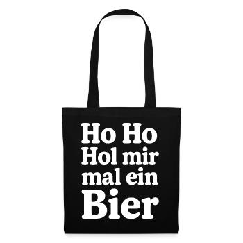 Ho Ho Offrez-moi une bière de Noël - Sac en tissu - noir - Devant