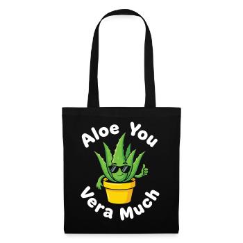 Aloe You Vera Much Succulent Cactus Pun - Tote Bag - black - Front