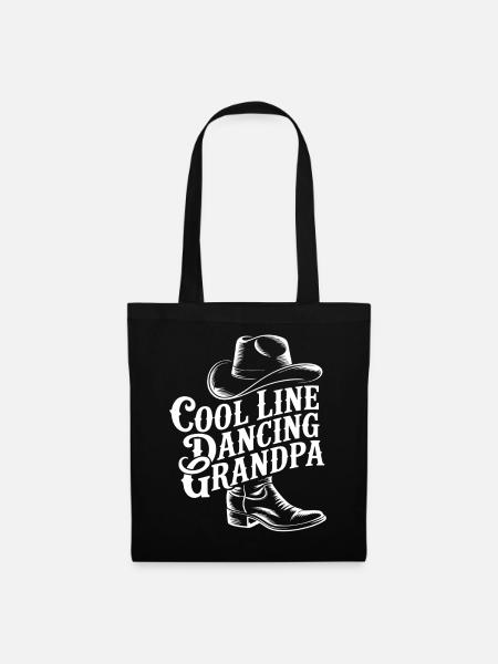 Line Dancing Grandpa - Stoffbeutel - Schwarz
