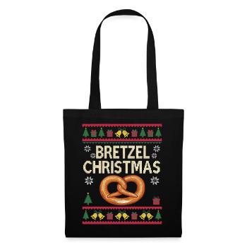 Cadeau drôle de boulanger de Noël Bretzel - Sac en tissu - noir - Devant