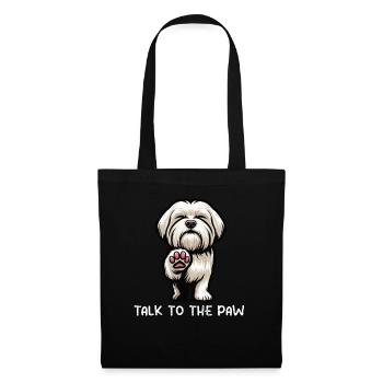 Parlez aux propriétaires maltais de Paw Malteser - Sac en tissu - noir - Devant