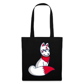 White and Red Fox Manga - Stoffbeutel - Schwarz - Vorne