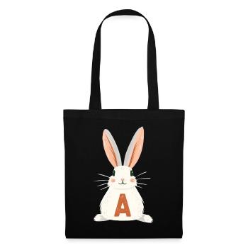 A -Letter - Bunny - Personalizable - Tote Bag - black - Front