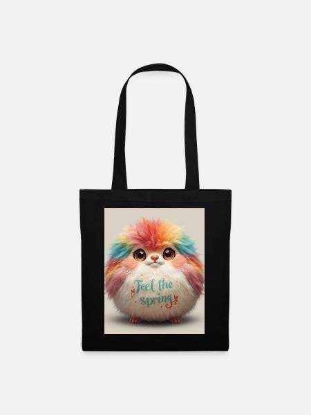 Feel the Spring Plush Critter - Tote Bag - black