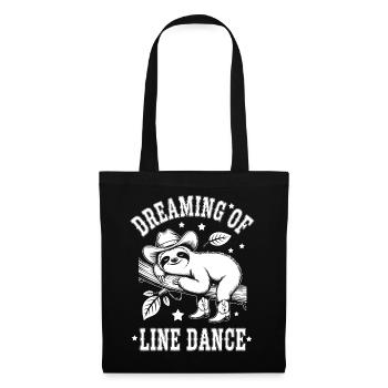 Faultier  Dreaming of Line Dance - Stoffbeutel - Schwarz - Vorne