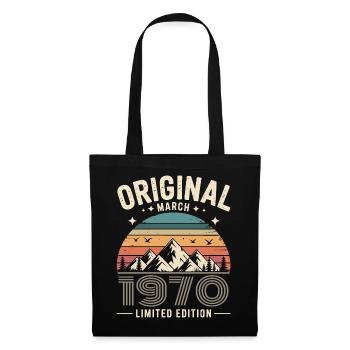 Vintage Né(e) en Mars 1970 Original depuis 56 ans - Sac en tissu - noir - Devant