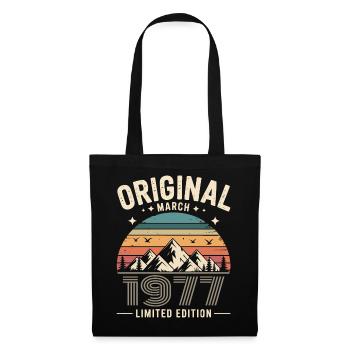Vintage Né(e) en mars 1977 Original depuis 49 ans - Sac en tissu - noir - Devant