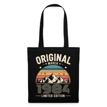 Vintage Né(e) en mars 1984 Original depuis 42 ans - Sac en tissu - noir - Devant
