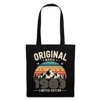 Vintage Né(e) en mars 1983 Original depuis 43 ans - Sac en tissu - noir - Devant