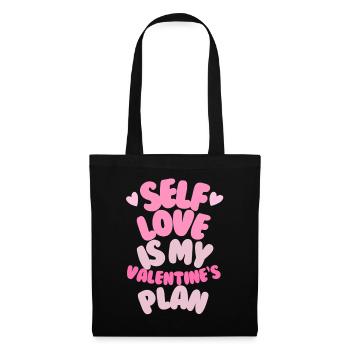 Selbstliebe zum Valentinstag - Stoffbeutel - Schwarz - Vorne