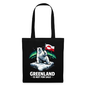 greenland is not for sale Flagge Bär Spruch - Stoffbeutel - Schwarz - Vorne