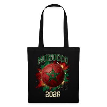 Fußballdesign von Marokko 2026 - Stoffbeutel - Schwarz - Vorne