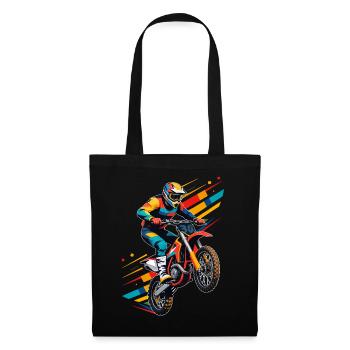 Motocross biker motorcycle cross trial enduro freestyle - Tote Bag - black - Front