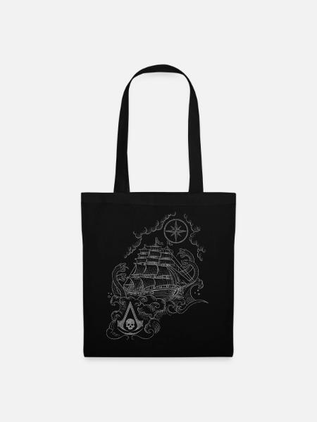 Assasssin's Creed Black Flag Schiff & Seeschlacht - Stoffbeutel - Schwarz