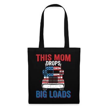 Trucker, conductrice de semi-remorque américaine maman - Sac en tissu - noir - Devant