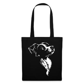Silhouette de Border Collie Chiens de troupeau Chiens Wilssers - Sac en tissu - noir - Devant