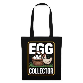 Eggs Collector Hühnerhalter Huhn - Stoffbeutel - Schwarz - Vorne