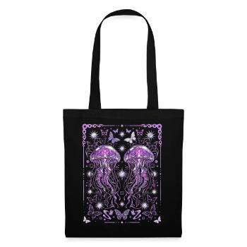 Y2K Jellyfish Aesthetic Ocean Graphic - Tote Bag - black - Front