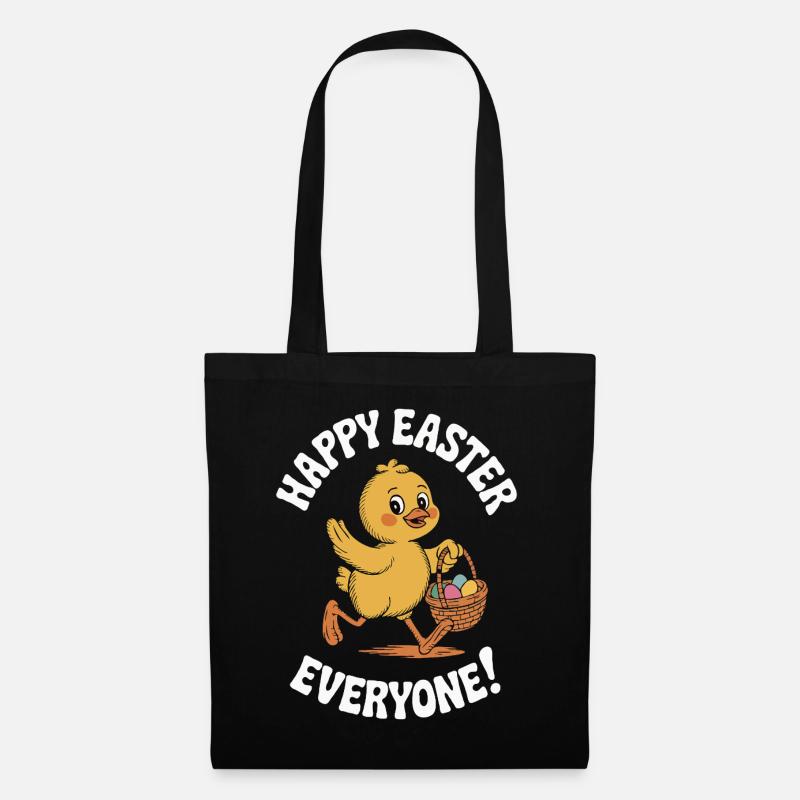 Happy Easter Everyone Frohe Ostern Vintage - Stoffbeutel - Schwarz