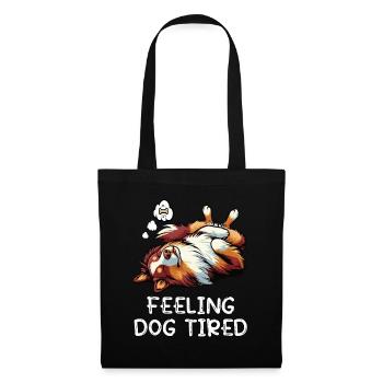 Se sentir fatigué par le chien Berger australien Aussiehalter - Sac en tissu - noir - Devant