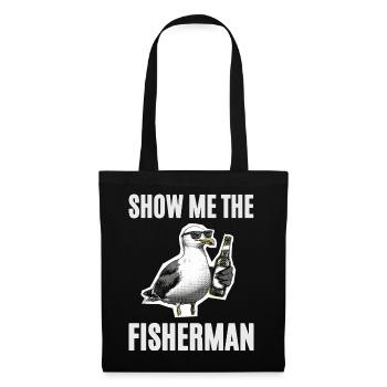 Funny Saying Seagull Angler Pub Fishing - Tote Bag - black - Front