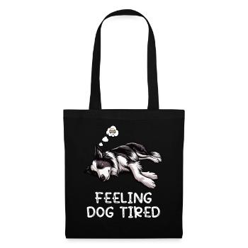 Propriétaire de Border Collie Collie fatigué - Sac en tissu - noir - Devant