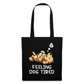 Feeling Dog Tired Golden Retriever Goldie Goldies - Stoffbeutel - Schwarz - Vorne