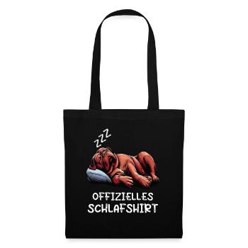 Offizielles Schlafshirt Bordeaux Dogge Bordeauxs - Stoffbeutel - Schwarz - Vorne