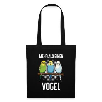 Mehr als einen Vogel Wellensittich Wellensittiche - Stoffbeutel - Schwarz - Vorne