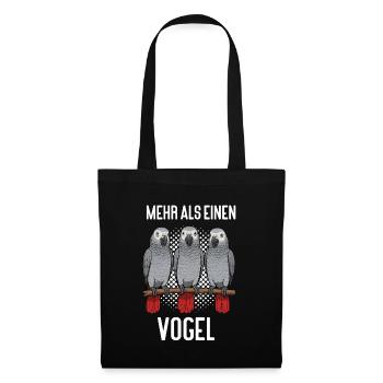 Mehr als einen Vogel Graupapagei Papagei Papageien - Stoffbeutel - Schwarz - Vorne
